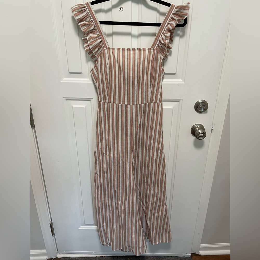 Striped Sleeveless Jumpsuit with Ruffle Straps
